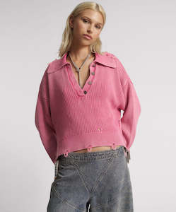 Clothing: ONE TEASPOON - Rib College Pullover Sweater