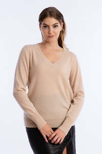 V-Neck Fitted Cashmere Sweater