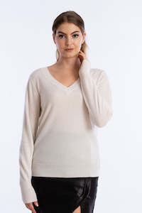 V-Neck Fitted Cashmere Sweater