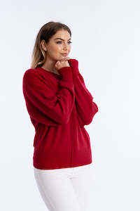 Middle-Seam Raglan Cashmere Sweater