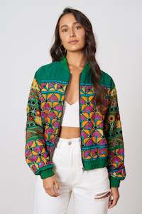 One of a Kind Hand Embroidered 70's Bomber Jacket