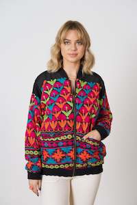 Clothing accessory: One of a Kind Hand Embroidered Bomber Jacket