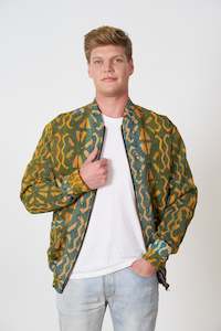 One of a Kind Yellow and Green Bomber Jacket