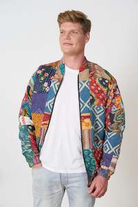 One of a Kind Colourful Patchwork Bomber Jacket