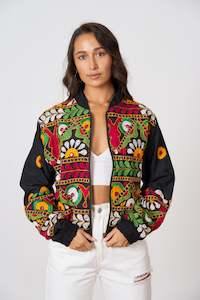 Clothing accessory: One of a Kind Hand Embroidered Bomber Jacket