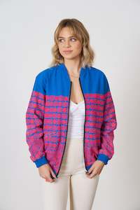 One of a Kind Pink & Blue Bomber Jacket