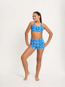 Teens: SmileyWorld® | Modibodi Teen Swimwear Hi Waist Short High Absorbency Boho Botanical Blue