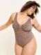 Swimwear Shimmer V Neck One Piece Light-Moderate Espresso