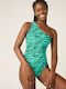 Swimwear One-Shoulder One-Piece Light-Moderate Party Animal Green