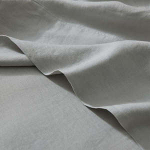 Bed Sheets: Weave Ravello Linen Flat Sheet | Silver