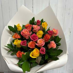 Deliciously Vibrant Rose Bouquet - a splash of colour to light up the day!