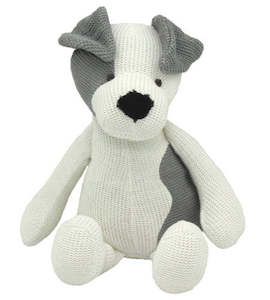 Lovable, cuddly Puppy Dog - white with grey patches