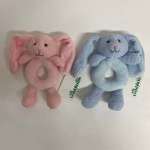 Lovely perfect new baby gift, soft and cute baby rattle in blue or pink