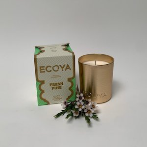 Mini Ecoya Candle - -Pine scented Goldie Candle "Holiday Collection"