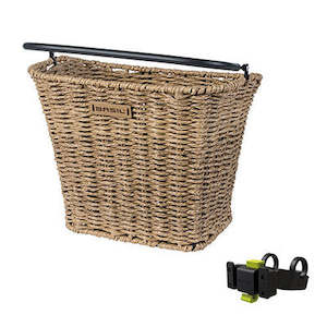 Bicycle and accessory: Basil Bremen Rattan Look (KF) Basket With Handlebar Holder