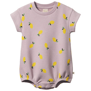 Nature Baby Juno Romper Waffle - Lilac Lemon