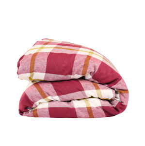 Soft furnishing: Society Of Wanderers Plum Check Duvet