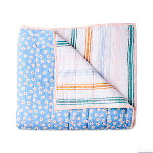 Kip & Co Lazy Sunday Reversible Linen Quilted Bedspread