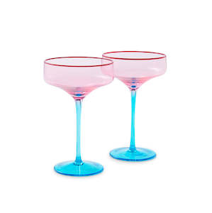 Kip & Co Rose With A Twist Coupe Glass 2P Set