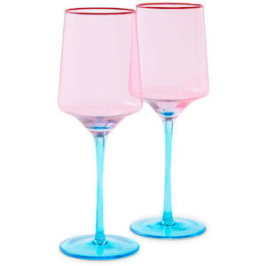 Kip & Co Rose With A Twist Vino Glass 2P Set