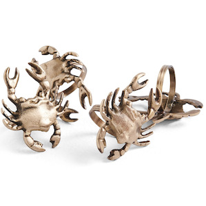 Soft furnishing: Kip & Co Crab Brass 4P Napkin Rings