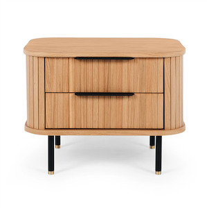 Miller Ribbed Oak Bedside