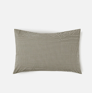 Citta Gingham Organic Gingham Olive Pillowcase Set