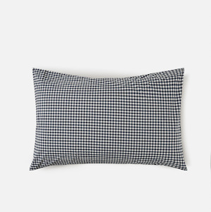 Citta Gingham Organic Gingham Navy Pillowcase Set