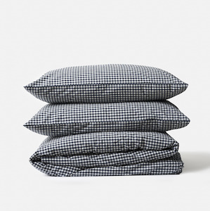 Soft furnishing: Citta Gingham Organic Gingham Duvet Cover Navy