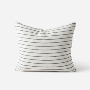 Soft furnishing: Citta Handwoven Stripe Linen Cushion Cover Chalk/Carbon