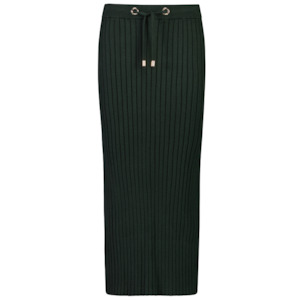 Sol Women's Rib Knit Skirt - Hunter Green