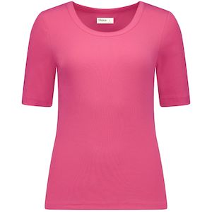 Meme Women's Cotton Ribbed Tee - Hot Pink