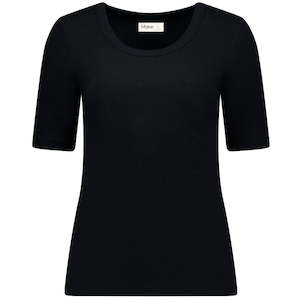 Meme Women's Cotton Ribbed Tee - Black