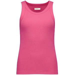 Eddie Women's Cotton Ribbed Tank - Hot Pink