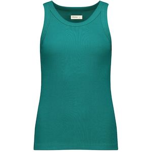 Eddie Women's Cotton Ribbed Tank - Dynasty Green