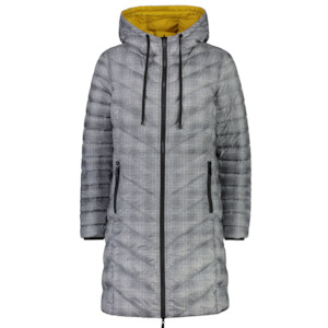 Arnie Women's Reversible 90/10 Down Coat - Plaid & Saffron