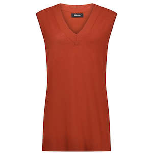 Sam Women's Knit Vest - Intense Rust