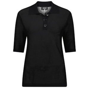 Cedar Women's Button Up Tee - Black