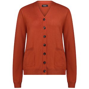 Claire Women's Button-Up Cardi - Intense Rust