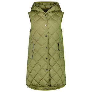 Mae Women's Quilted Long Vest - Avocado