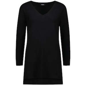 Abby 2.0 Women's V Neck Sweater - Black