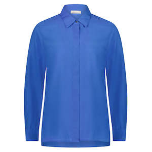 Katie Women's Cupro Blouse - Cornflower