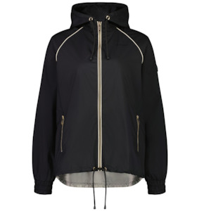 Ngapera Women's Wind Breaker - Black with Oyster Trim