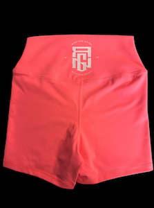 Bright pink high rise shorts