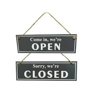 Word Art: Open and close hanger sign