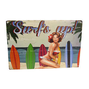 Beach And Summer Fun: Art tin Surfs Up