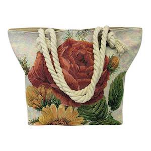 Beach And Summer Fun: Rope tote bag rose