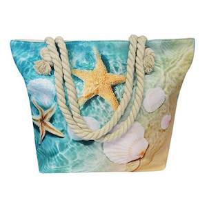 Beach And Summer Fun: Rope tote bag sea shore