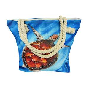 Beach And Summer Fun: Rope tote bag turtle