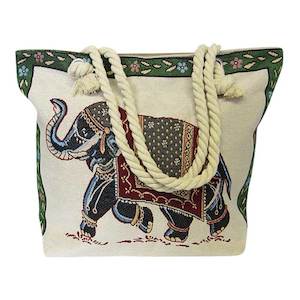 Beach And Summer Fun: Rope tote bag elephant